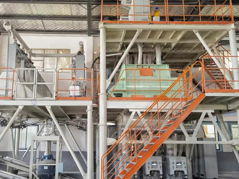 Workshop type dry mortar mixing plant installed indoors