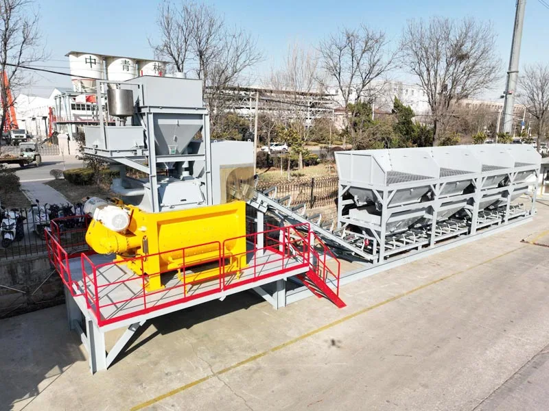 Modular concrete mixer and aggregate batching unit